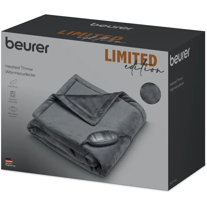 Beurer Heated Blanket HD 74 Cosy Limited Edition, Electric Blanket (black, 150 x 130 cm)