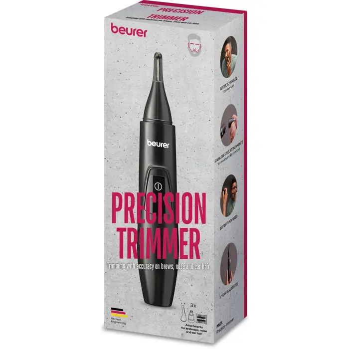Beurer Precision Trimmer MN2X, nose/ear hair trimmer (black)