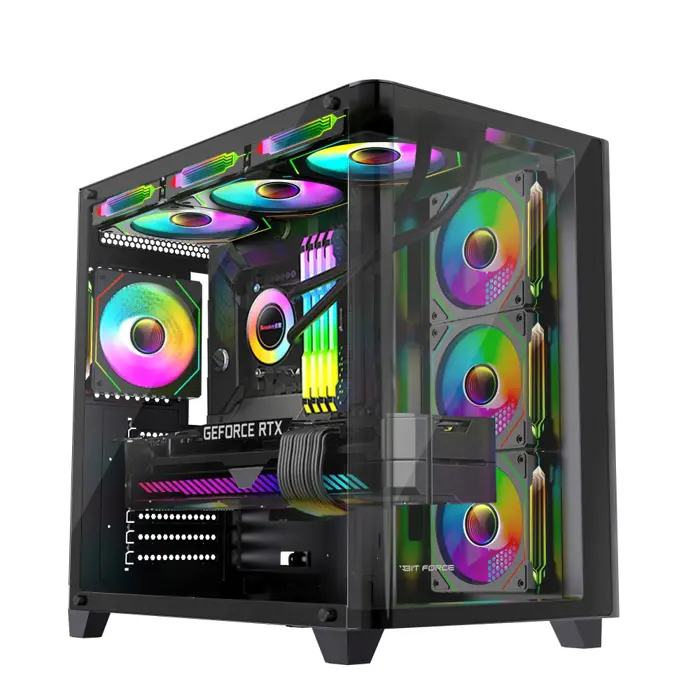 BIT FORCE Mid Tower ARGB Gaming PC kućište CUBE ARGB-TGC-PWM4