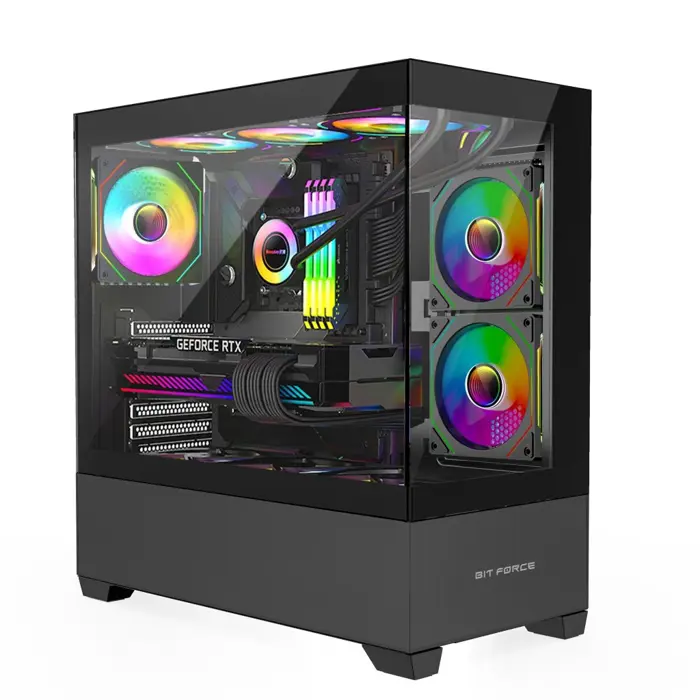 BIT FORCE Mid Tower ARGB Gaming PC kućište SPARK ARGB-TG3