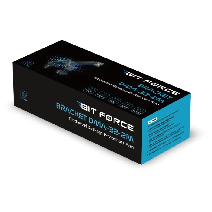 BIT FORCE nagibno-okretna stolna ručka za 2 monitora BRACKET DMA-32-2M