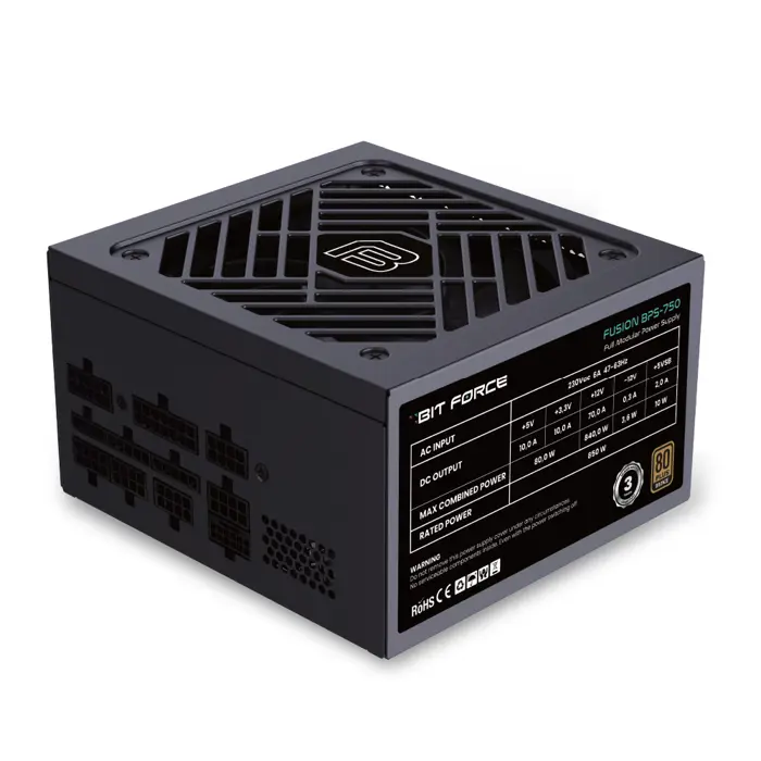 BIT FORCE napajanje 750W 80PLUS GOLD SUPREME GPS-750 modularno ATX 3.1 PCI-E 5.1 FDB