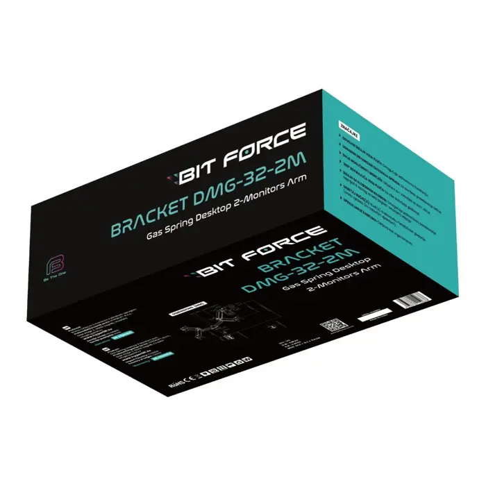 BIT FORCE stolna ručka za 2 monitora s plinskom oprugom BRACKET DMG-32-2M