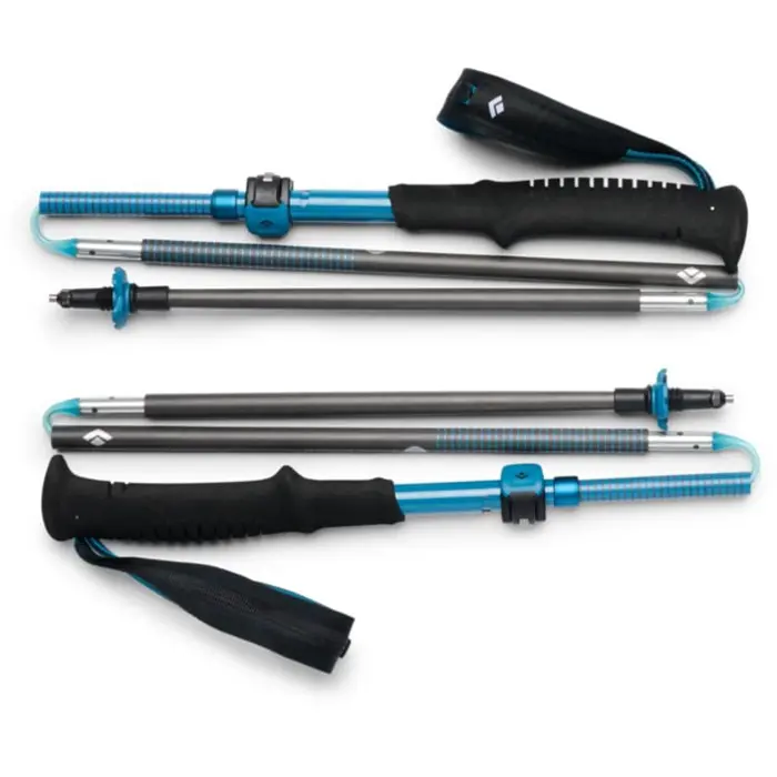 Black Diamond Trekking Poles Distance Carbon FLZ (anthracite/blue, 1 pair, 110-125 cm)