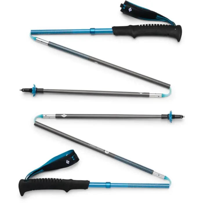 Black Diamond Trekking Poles Distance Carbon Z (anthracite/blue, 1 pair, 120 cm)