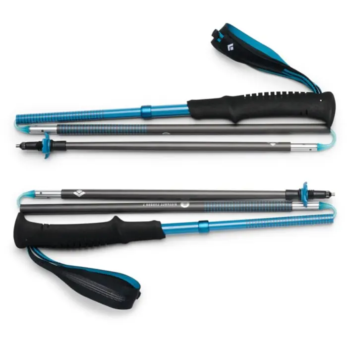 Black Diamond Trekking Poles Distance Carbon Z (anthracite/blue, 1 pair, 120 cm)