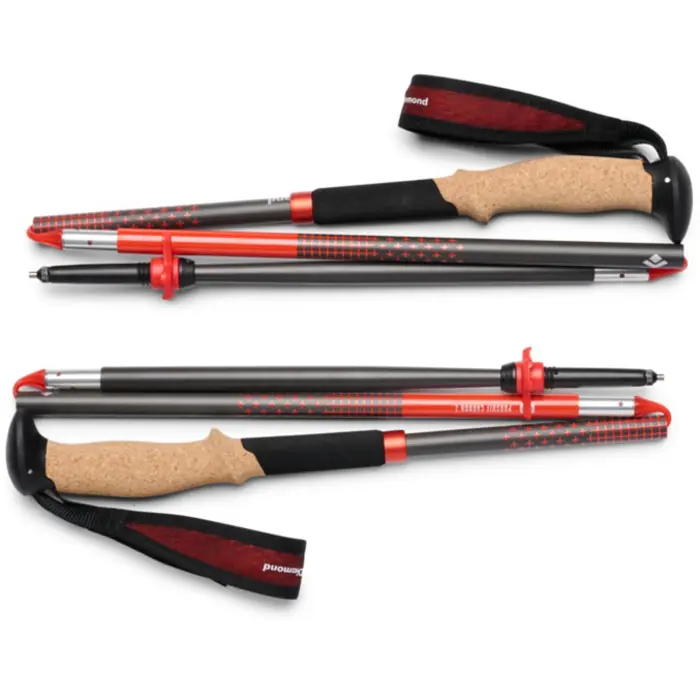 Black Diamond Trekking Poles Pursuit Carbon Z, Fitness Equipment anthracite/orange, 1 pair, 130 cm