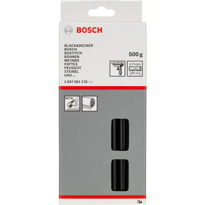 Bosch 11x200mm black adhesive cartridge 500g
