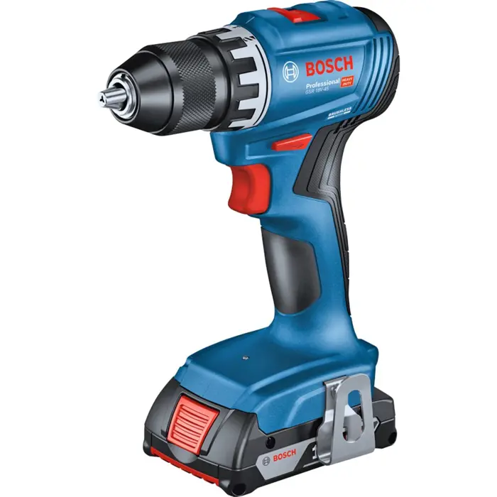 Bosch combination set cordless drill/screwdriver GSR 18V-45 + cordless hammer drill GBH 18V-22 (blue, 2x Li-ion battery 4.0Ah, tool bag)