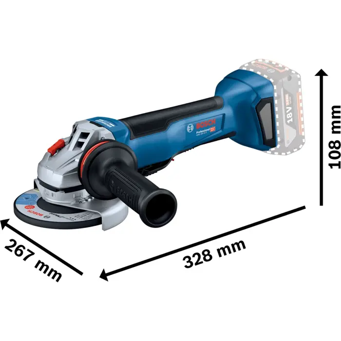 Bosch cordless angle grinder GWS 18V-10 P Professional, 125mm (blue/black, 2x Li-ion battery 5.0Ah, in L-BOXX)