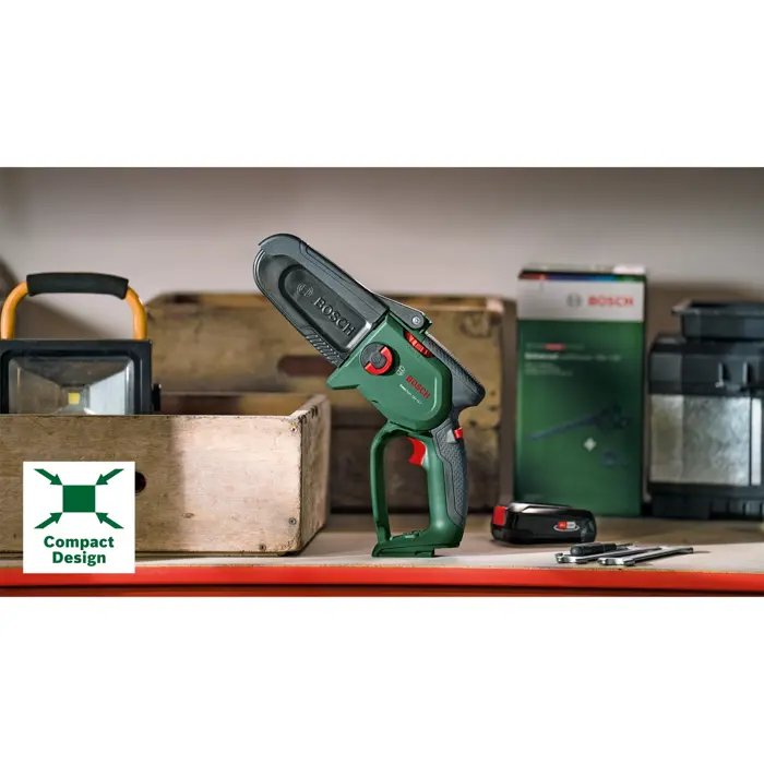 Bosch cordless chainsaw EasyChain 18V-15-7, 18Volt, electric chainsaw (green/black, Li-ion battery 2.5Ah, POWER FOR ALL ALLIANCE)