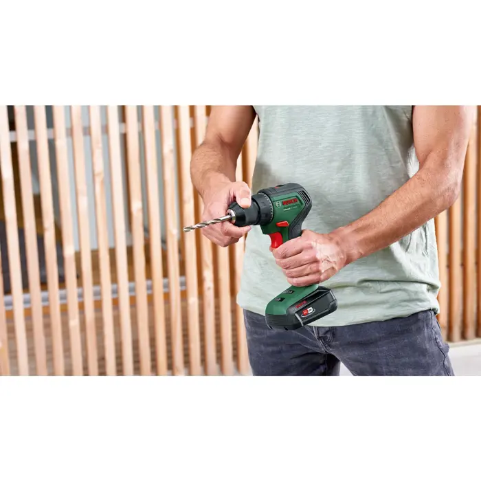 Bosch cordless drill UniversalDrill 18V-60 (green/black, 2x Li-ion battery 2.0Ah, case, POWER FOR ALL ALLIANCE)
