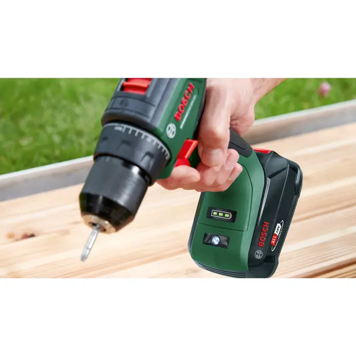 Bosch cordless drill UniversalDrill 18V-60 (green/black, 2x Li-ion battery 2.0Ah, case, POWER FOR ALL ALLIANCE)