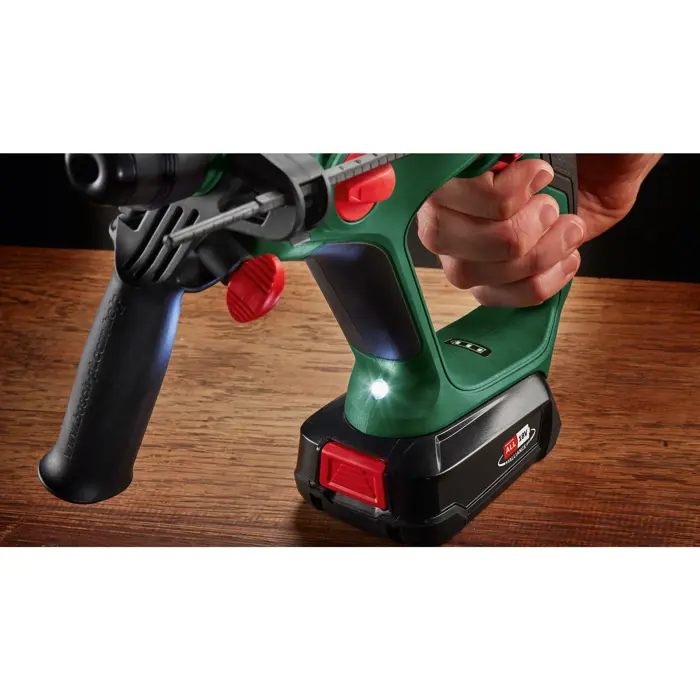 Bosch cordless hammer drill UniversalHammer 18V BARETOOL, adapter (green/black, without battery and charger, POWER FOR ALL ALLIANCE)