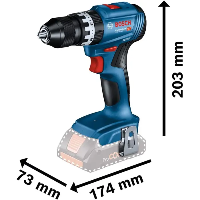 Bosch Cordless Impact Drill GSB 18V-45 Professional solo, 18V (blue/black, without battery and charger, in L-BOXX)