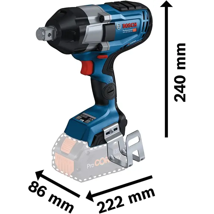 Bosch Cordless impact wrench BITURBO GDS 18V-1050 HC Professional solo, 18V (blue/black, without battery and charger, 3/4 , in L-BOXX)