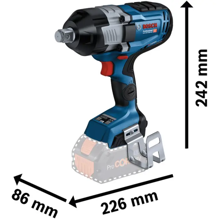 Bosch cordless impact wrench BITURBO GDS 18V-1600 HC Professional solo, 18Volt (blue/black, without battery and charger, 3/4")