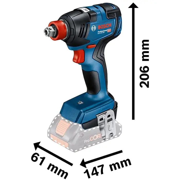 Bosch Cordless impact wrench GDX 18V-200 Professional solo, 18V (blue/black, without battery and charger, L-BOXX)