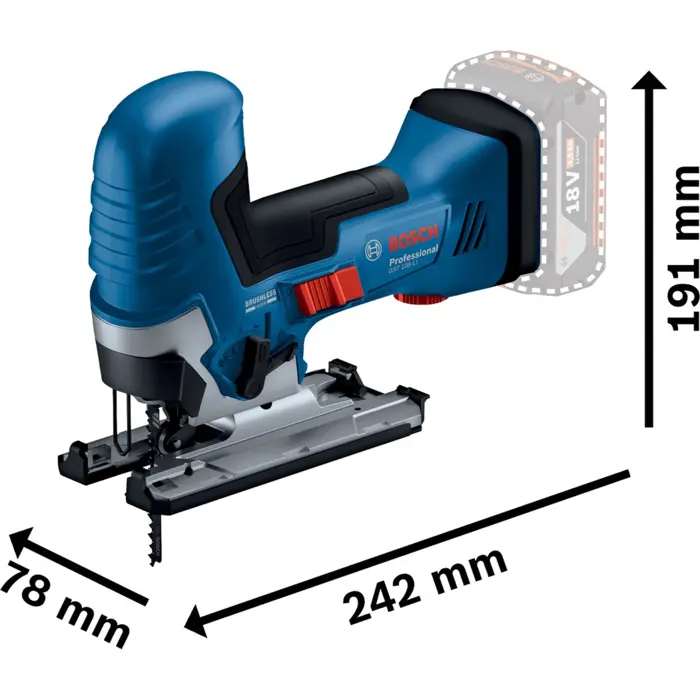 Bosch cordless jigsaw GST 18V-125 S Professional solo (blue/black, without battery and charger)
