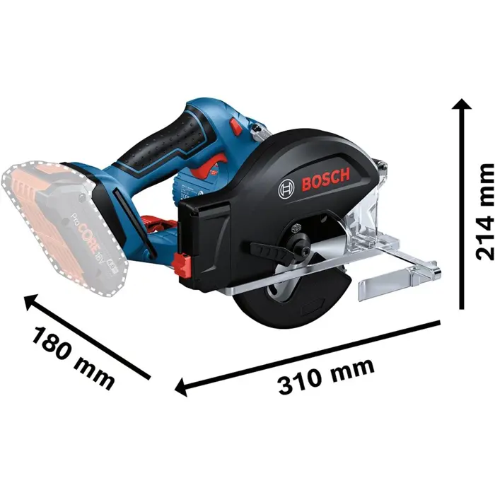 Bosch cordless metal circular saw GKM 18V-50 Professional solo, hand-held circular saw (blue/black, without battery and charger, in L-BOXX)