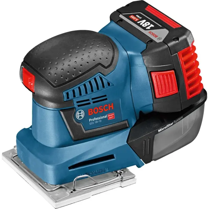 Bosch cordless orbital sander GSS 18V-10 Professional (blue, L-BOXX, without battery and charger)