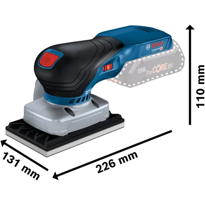 Bosch cordless orbital sander GSS 18V-13 Professional solo (blue/black, without battery and charger, in L-BOXX, 3 sanding plates)