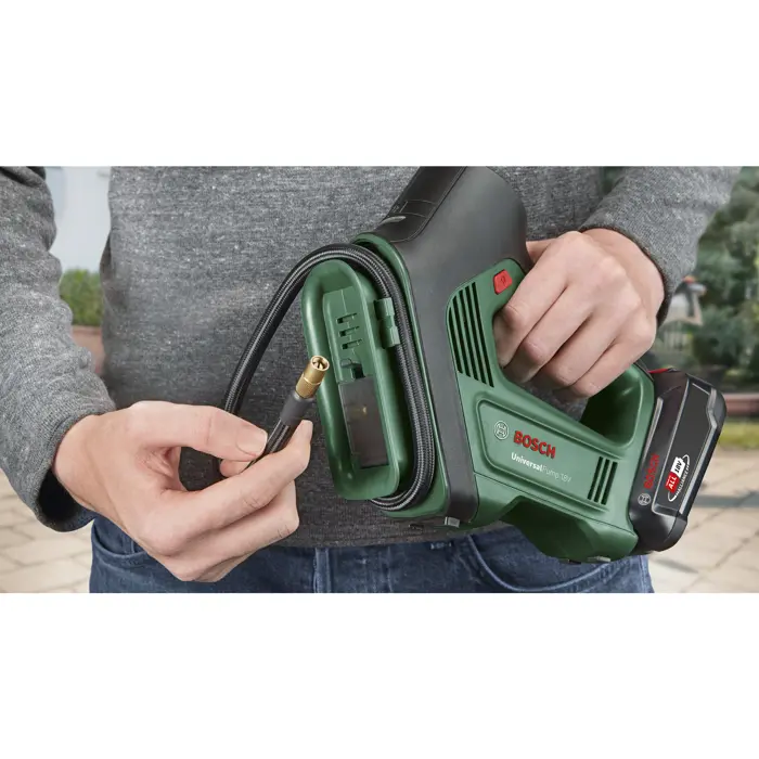 Bosch DIY & Garden Cordless Air Pump UniversalPump 18V Set green/black, Li-ion battery 2.0Ah, POWER FOR ALL ALLIANCE