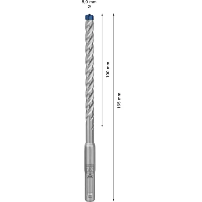 Bosch Expert hammer drill bit SDS-plus-7X, 8mm, 50 pieces (working length 100mm)