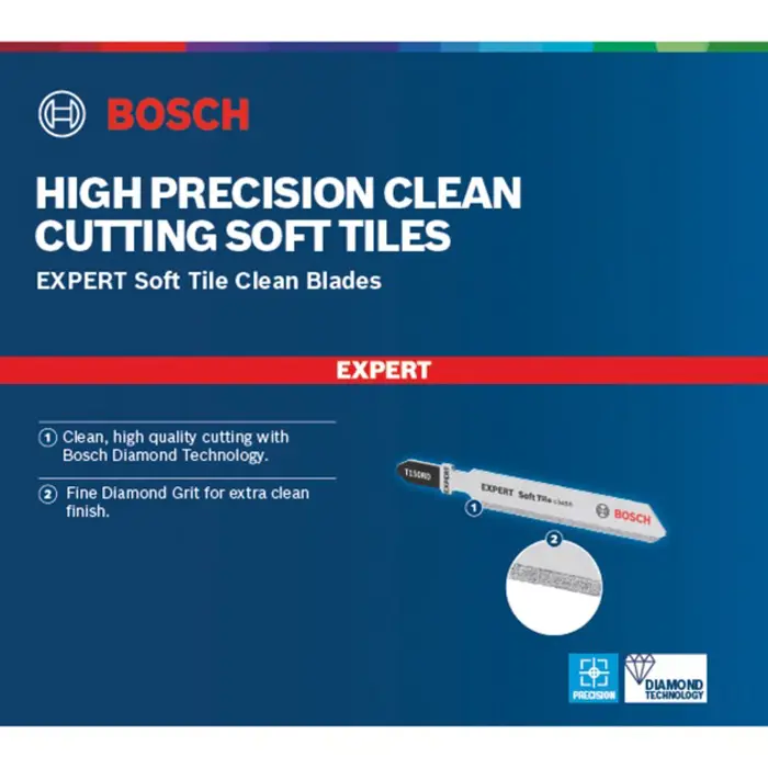 Bosch Expert jigsaw blade T 150 RD 'Soft Tile Clean' (3 pieces)