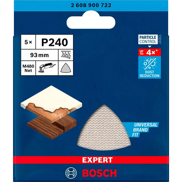 Bosch Expert M480 mesh sanding sheet 93mm, K240 (5 pieces, for delta sanders)