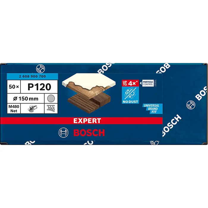Bosch Expert M480 mesh sanding sheet O 150mm, K120 (50 pieces)
