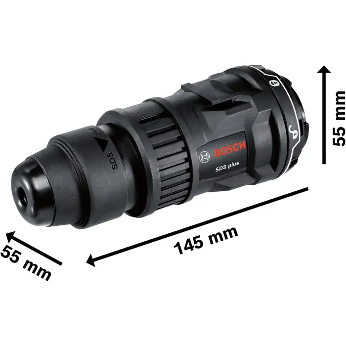 Bosch FlexiClick hammer drill attachment GFA 12-H Professional, drill chuck (black, for cordless screwdriver GSR 12V-15 FC / -35 FC)