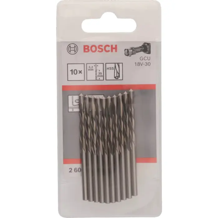 Bosch guide tip cutting bit 3.2mm, for Rotocut router (10 pieces, for GCU 18V-30 Professional router)
