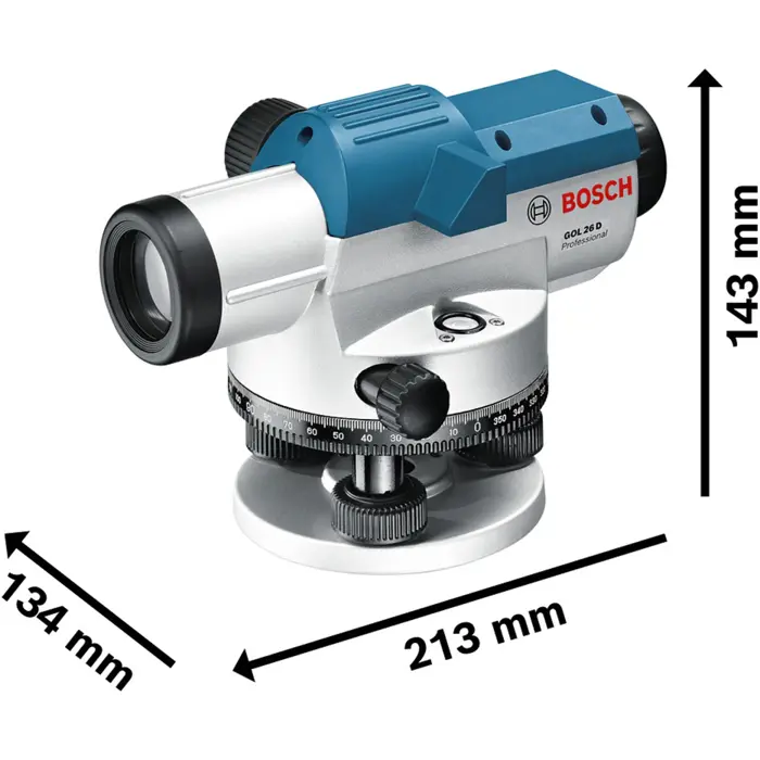 Bosch optical level GOL 26 D Professional (blue, case, measuring unit 360 degrees)