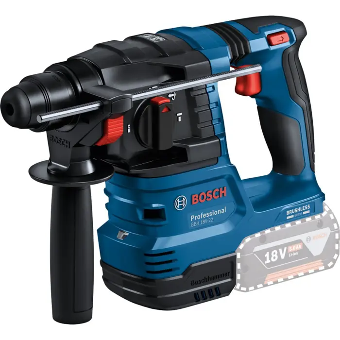 Bosch Powertools 18V professional set hammer drill GBH 18V-22 + drill driver GSR 18V-45 (blue/black, 2x Li-ion battery 4.0Ah, hammer drill and bit set, tool bag)