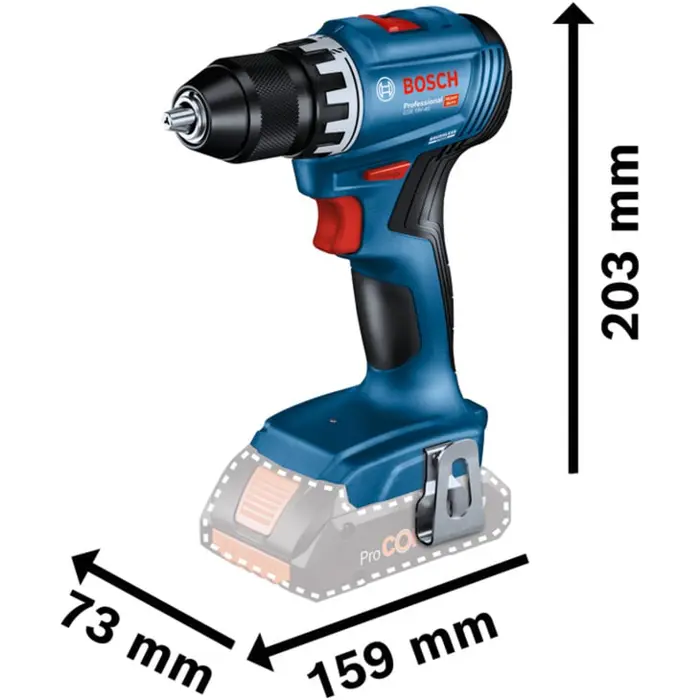 Bosch Powertools 18V professional set hammer drill GBH 18V-22 + drill driver GSR 18V-45 (blue/black, 2x Li-ion battery 4.0Ah, hammer drill and bit set, tool bag)