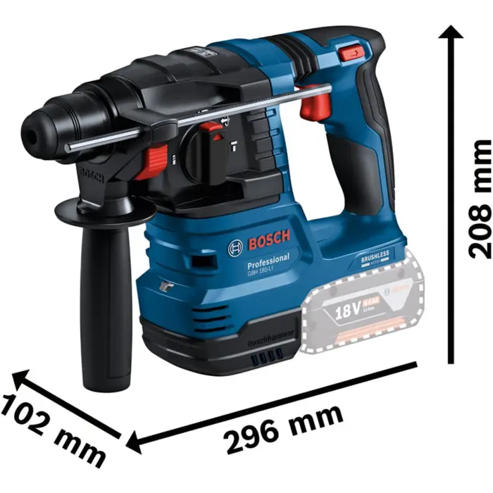 Bosch Powertools 18V professional set hammer drill GBH 18V-22 + drill driver GSR 18V-45 (blue/black, 2x Li-ion battery 4.0Ah, hammer drill and bit set, tool bag)