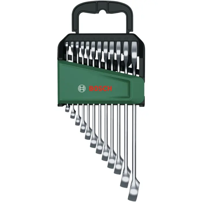 Bosch Powertools combination/open-end wrench set, 12 pieces (with organizer)