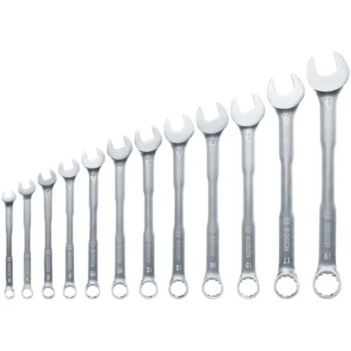 Bosch Powertools combination/open-end wrench set, 12 pieces (with organizer)