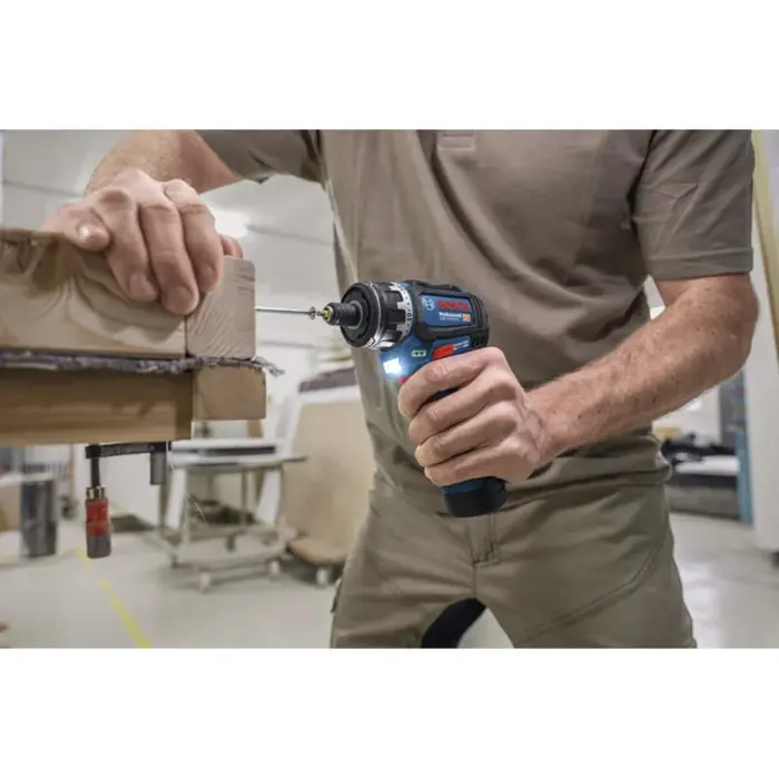 Bosch Powertools cordless drill/driver GSR 12V-32 FC Professional, 12Volt (blue/black, 2x Li-ion battery 2.0Ah, L-BOXX, metal drill chuck attachment, hammer drill attachment)