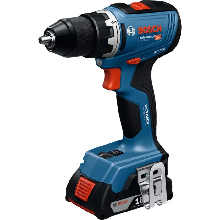 Bosch Powertools cordless drill/driver GSR 18V-65 Professional, professional set with hand tool (blue, 2x Li-Ion battery 5.0Ah, in L-BOXX)