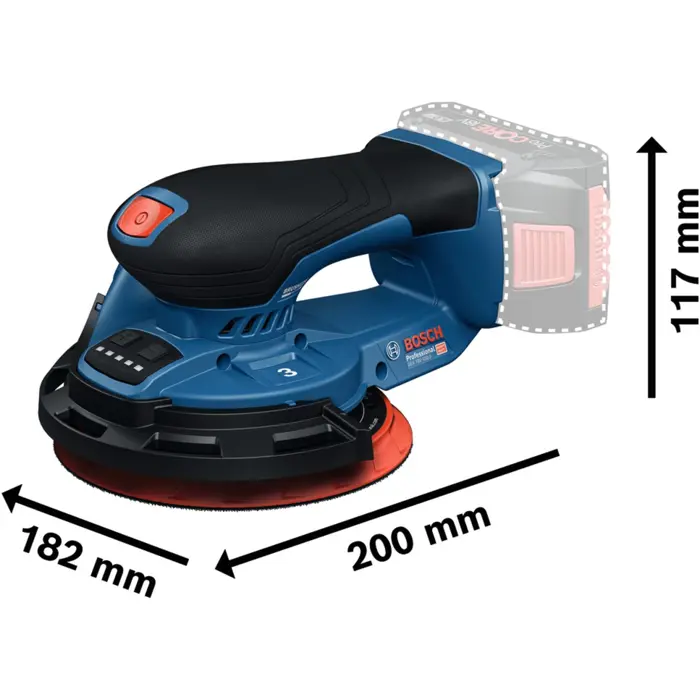 Bosch Powertools cordless eccentric sander GEX 18V-150-3 Professional solo, 18 volts (blue, without battery and charger, in L-BOXX)