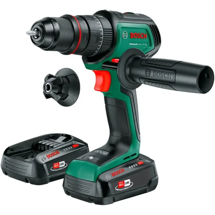 Bosch Powertools cordless impact drill AdvancedImpact 18V-80 QuickSnap (green/black, 2x Li-ion battery 2.5Ah, case, POWER FOR ALL ALLIANCE)