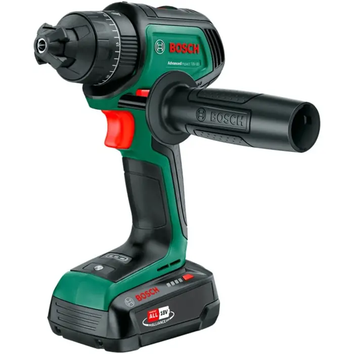 Bosch Powertools cordless impact drill AdvancedImpact 18V-80 QuickSnap (green/black, 2x Li-ion battery 2.5Ah, case, POWER FOR ALL ALLIANCE)