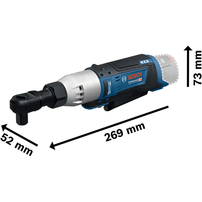 Bosch Powertools cordless ratchet screwdriver GRC 12V-60 1/2 SN Professional solo, 12Volt (blue/black, without battery and charger, 1/2")