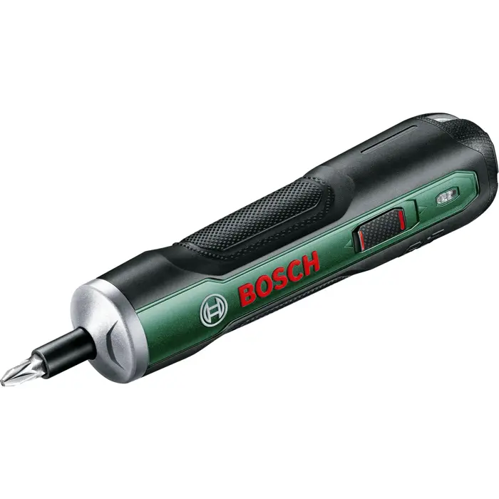 Bosch Powertools cordless screwdriver PushDrive 3.6 volts (green, with 10-piece screwdriver bit set)