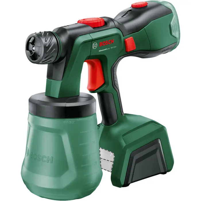 Bosch Powertools cordless spray gun AdvancedSpray 18V-500 (green, Li-ion battery 4.0Ah, POWER FOR ALL ALLIANCE)