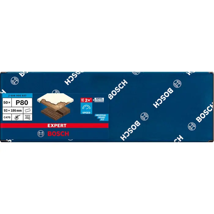 Bosch Powertools Expert C470 sanding sheet, 93 x 186mm, K80 (50 pieces, for orbital sanders)