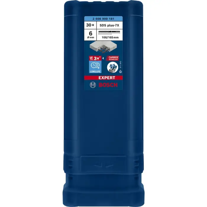 Bosch Powertools EXPERT hammer drill SDS-plus-7X, ? 6mm, 30 pieces (working length 100mm)