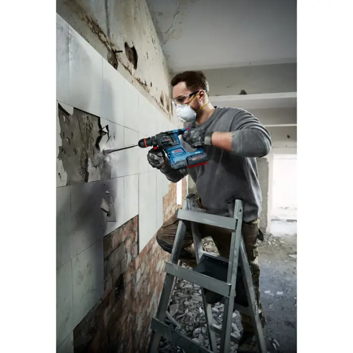 Bosch Powertools GBH 18V-22 X Professional cordless hammer drill solo, 18 volts (blue/black, ONECHUCK, without battery and charger, in L-BOXX)